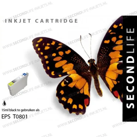 Epson T0801 Zwart 12ml XL Cartridges