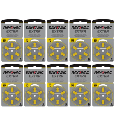 RAYOVAC EXTRA MERCURY FREE 10 AU-6XE Batterijen/doosje à 10 x blister 6