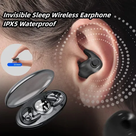 Draadloze Hoofdtelefoon, Bluetooth 5.3 Verborgen Oordopjes Wit