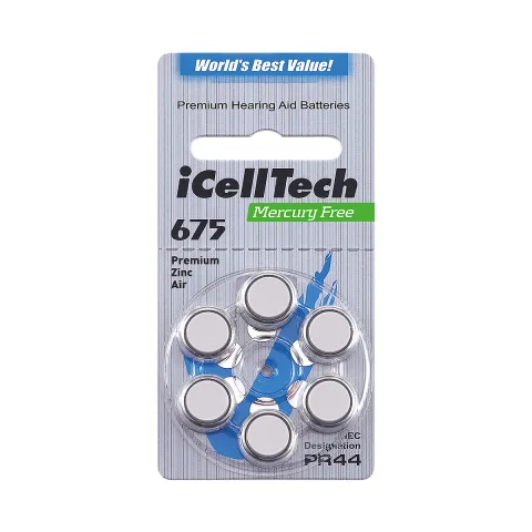 ICell MERCURY FREE Tech 675 BL/6 à 10 x blister 6 Blauw