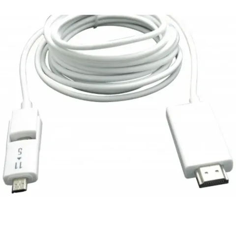 USB Micro naar HDMI MHL kabel-5-pins + 11-pins (Samsung)/wit-2,5 M
