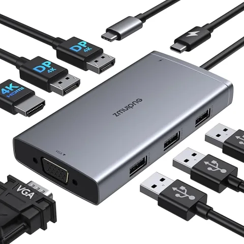 USB_C 3,0 8 in 1 Port 4K Hub Dockingstation