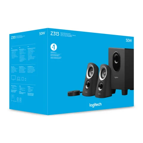 Logitech Z313 2.1 Multimedia Speakersysteem met Subwoofer, 50W Piekvermogen, 3,5mm Input - Zwart