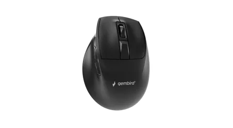 Triple-mode draadloze ergonomische muis met 9 knoppen, 2.4G+BT+USB, zwart