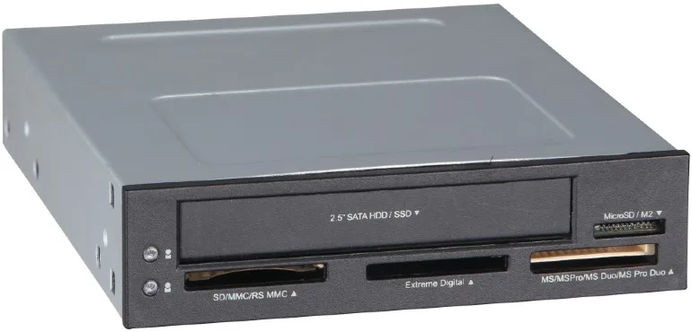 Internal USB Cardreader/Schrijven met SATA port, Zwart