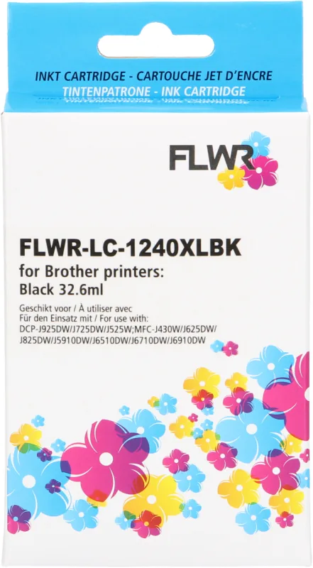 Brother XL LC-1240 FLWR Zwart 32.6ml Cartridges