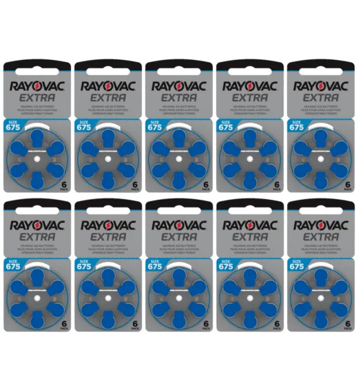 RAYOVAC EXTRA MERCURY FREE 675 AU-6XE Batterijen/doosje à 10 x blister 6