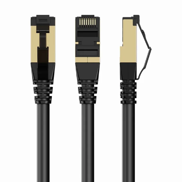 UTP CAT8 Kabel 40Gbps 2000Mhz 1.0M Netwerkkabel Rond Zwart